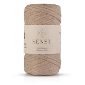 Sensy Premium 3mm Macrame Cord – Latte | 100% Recycled Cotton, 109 Yards