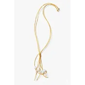 CHAN LUU BAROQUE PEARL TASSEL NECKLACE YELLOW