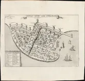 1629 Picart Edition of the Sanudo-Vesconte Plan of Acre, Israel