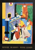 Romare Bearden The Piano Lesson Rare Exhibition Poster