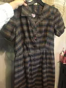 1950s copper and black striped dress plus size