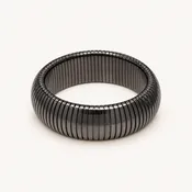 Gunmetal Wide Ribbed Bracelet