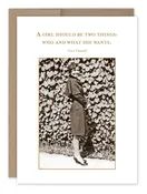 A Girl Should Be Two Things: Who and What She Wants.