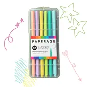 12 Pack Felt Tip Fine Line Pastel Marker Pens With Case
