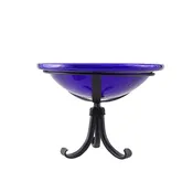 Achla Designs 12" Cobalt Blue Crackle Birdbath- Tripod Stand