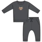 2PC SET: SWEATSHIRT + LEGGINGS KNIT-GREY DK.