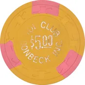 101 Club Bonbeck INC Casino N. Las Vegas Nevada $5 Chip 1972