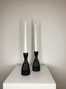 Black striped candlesticks ( QTY=8) | T Villager Designs | Nashville Florist | Nashville Wedding Florist | Holiday Decor | Nashville Floral Design |