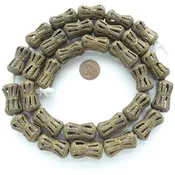 Brass, Lost Wax Cast, Openwork Drum Shape, 26x14mm at Widest, Sold Individually