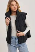 Bluivy Button-Down Quilted Puffer Vest with Pockets