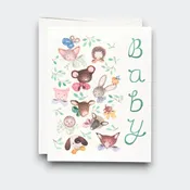 Greeting Card: Pink Noses Baby
