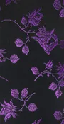 CB108 Violet Roses on Black Brocade