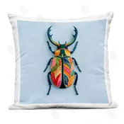 A Barefoot Stylist | Beautiful Faux Embroidery Bug Throw Pillow