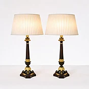 A Pair of Bronze Neoclassical Lamps