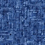 2026 All Wisconsin Shop Hop Text Denim by QT Fabrics