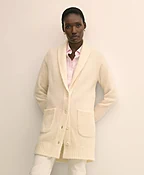 Alpaca-Wool Blend Shawl Collar Tunic Cardigan
