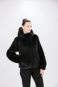 BLACK MINK/HOOD JACKET — The Fur Source of NY