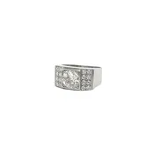 1930s Architectural White Gold Diamond Ring