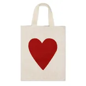 Love Red Heart Knit Tote