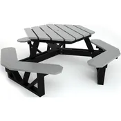 Frog Furnishings Hex 6-Foot Diameter Outdoor Picnic Table