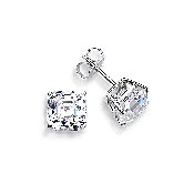 Asscher Cut 1.0 Carat, 14K Stud Earrings
