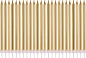 Thin Gold Birthday Cake Candles 24 Count