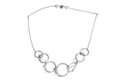 3-D Necklace Mini, Steel + Silver, 18"
