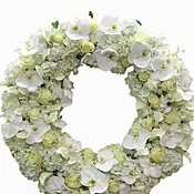 All white Sympathy Wreath