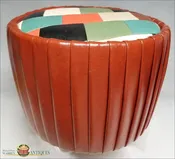 A Mid-Century Modern Hassock--simulated leather c 1950