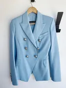 STEEL BLUE DOUBLE BREASTED BLAZER