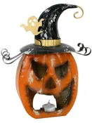 Jack O Lantern with Witch Hat and Ghost, Orange