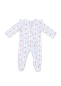 2-Way Zipper Ruffle Footie - Anna Floral Stripe