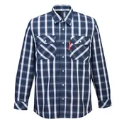 Portwest Bizflame 88/12 Fire Resistant Plaid Shirt, Navy