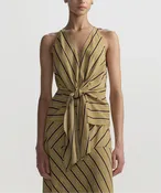ALC Elle Tie Front Striped Top