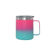 12 Oz Stainless Steel Travel Mug with Handle - Hot Pink & Blue