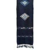 Hand Dyed Handwoven Indigo Scarf or Table Runner from Laos