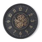 Black Gear Clock, 26-Inch