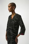 Jacquard Knit Abstract Print Boxy Top