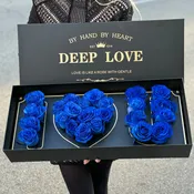 Love Box with Blue Roses