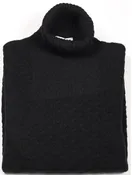 7 Downie St. Men's Cable Turtleneck Merino Wool Knit Sweater in Beige and Black
