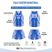 Custom Sublimated Basketball Uniform Blue