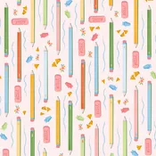Bookworm - Pencils & Pages - Blush/Multi