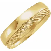 14K Yellow Gold Flat Rope Edge Wedding Band — Modern Metalsmith