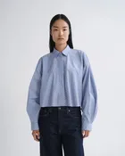 AGOLDE Agnes Shirt in Meyer Stripe Blue/White