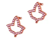 ALPHA KAPPA ALPHA Ivy Outline Sterling Silver Earring with Rose Gold Plated AKA-(E006)