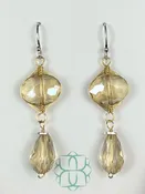 AV Silver and Gold Crystal Herringbone Earrings — Suzanne Crane Fine Stoneware