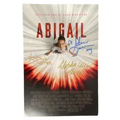 Abigail Poster Signed by Alisha Weir, Melissa Barrera, and Kevin Durand  COA JSA Authenticated  11 x 17