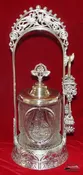 1880's Hartford Silver Plate Co.  Pickle Castor w/Clear Castle & Windmill Insert