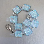 Cold Harbor Bracelet | Handmade Fused Dichroic Glass Bracelet from Maine — WindHorse Arts