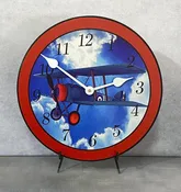Airplane Red Wall Clock